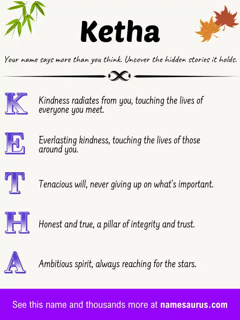 Acrostic poem about Ketha.