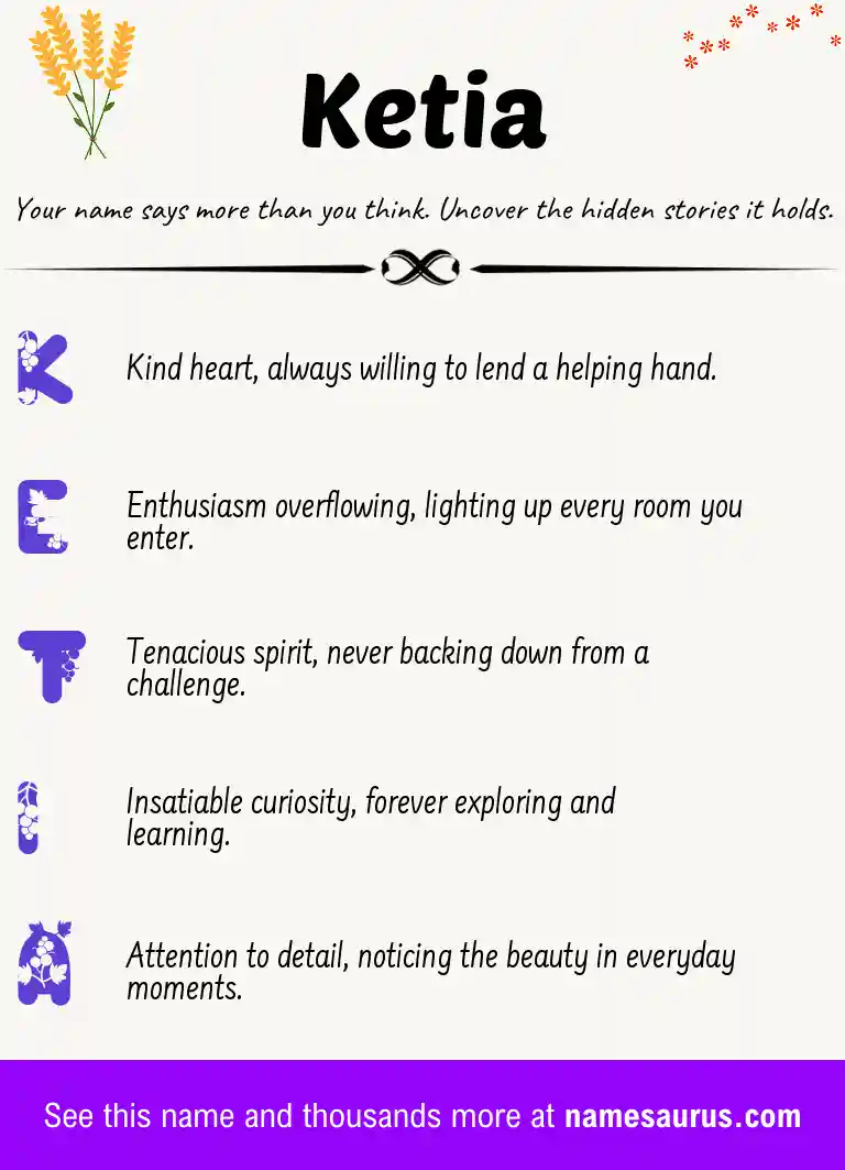 Acrostic poem about Ketia.