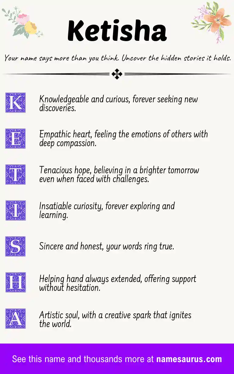 Acrostic poem about Ketisha.