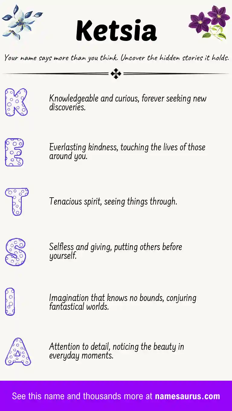 Acrostic poem about Ketsia.