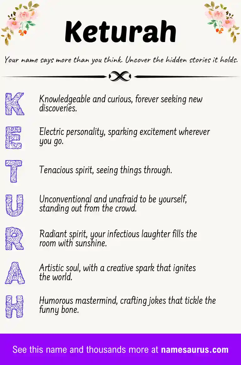 Acrostic poem about Keturah.