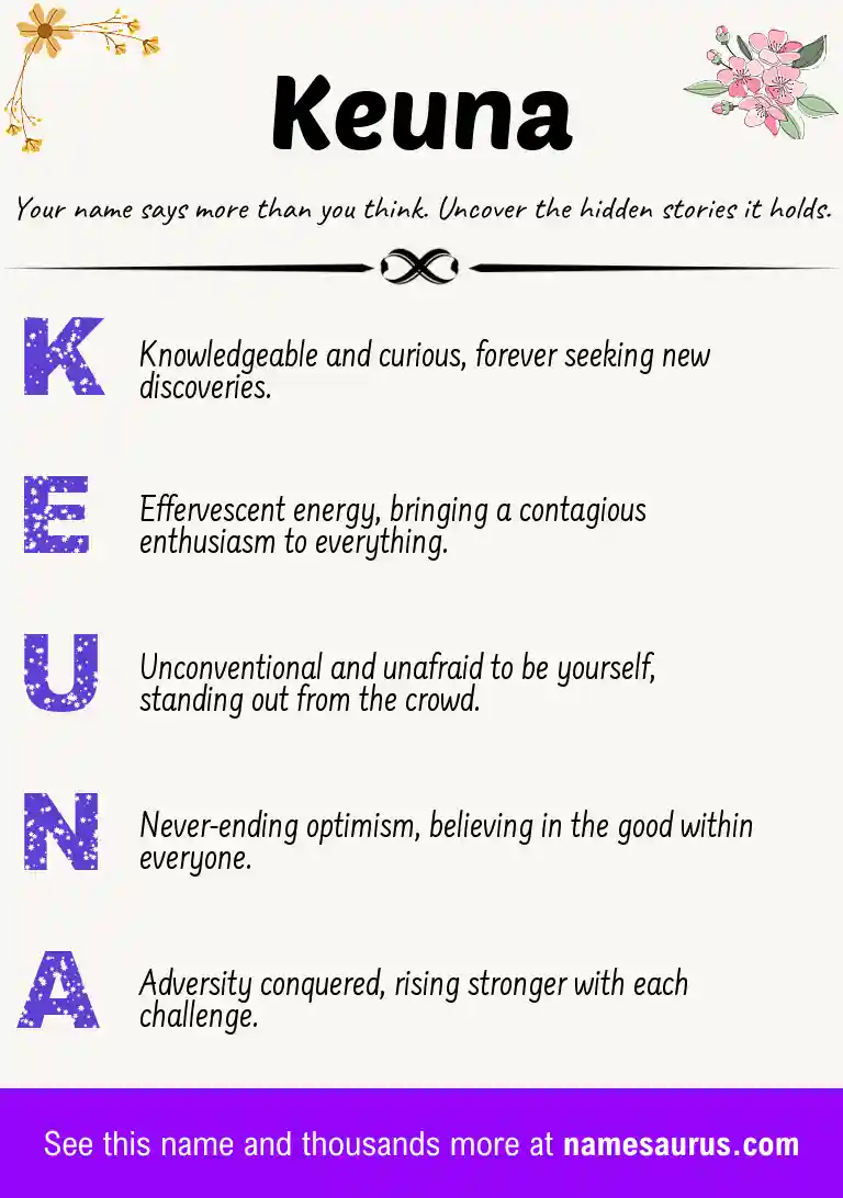 Acrostic poem about Keuna.