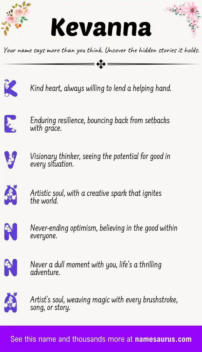 Acrostic poem about Kevanna.