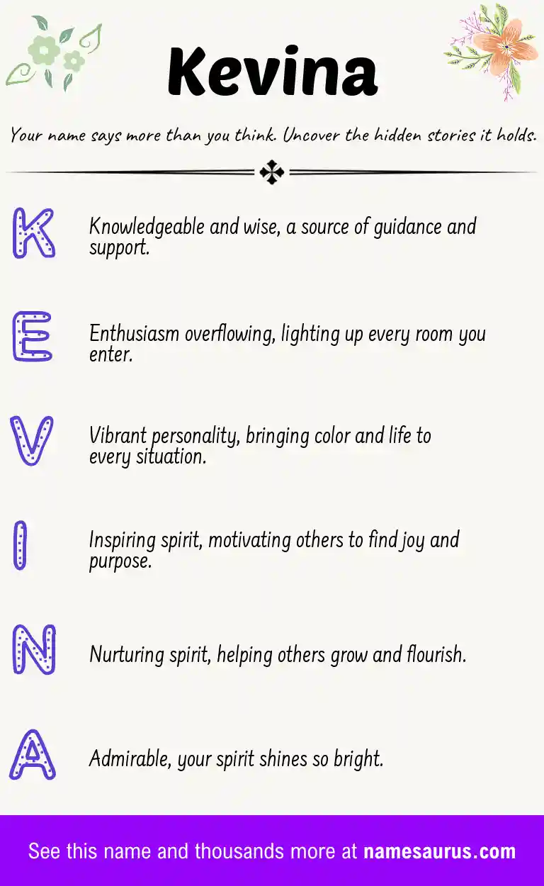 Acrostic poem about Kevina.