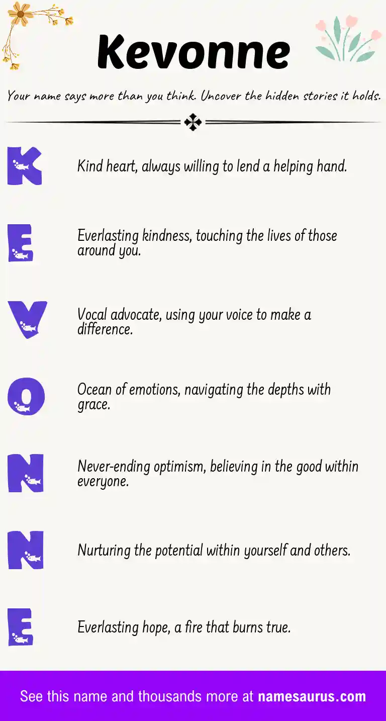 Acrostic poem about Kevonne.