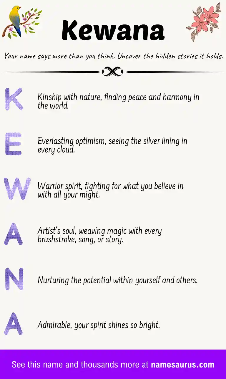Acrostic poem about Kewana.