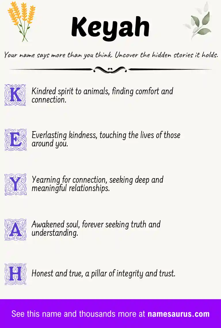 Acrostic poem about Keyah.