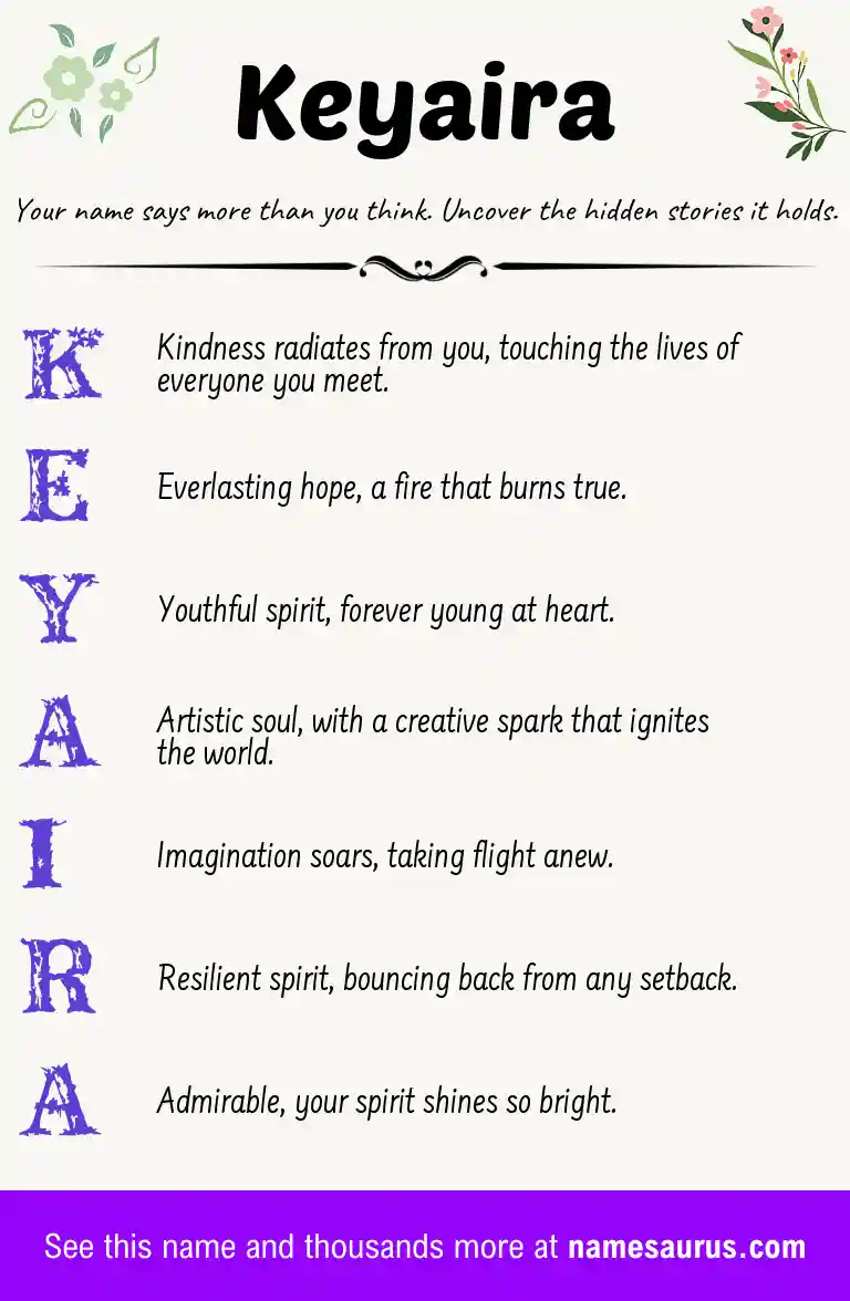 Acrostic poem about Keyaira.