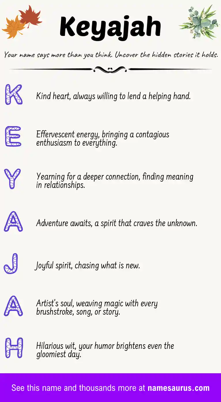 Acrostic poem about Keyajah.