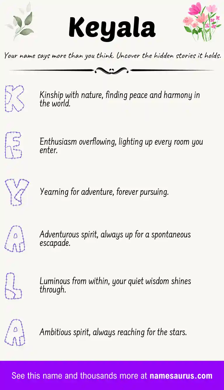 Acrostic poem about Keyala.