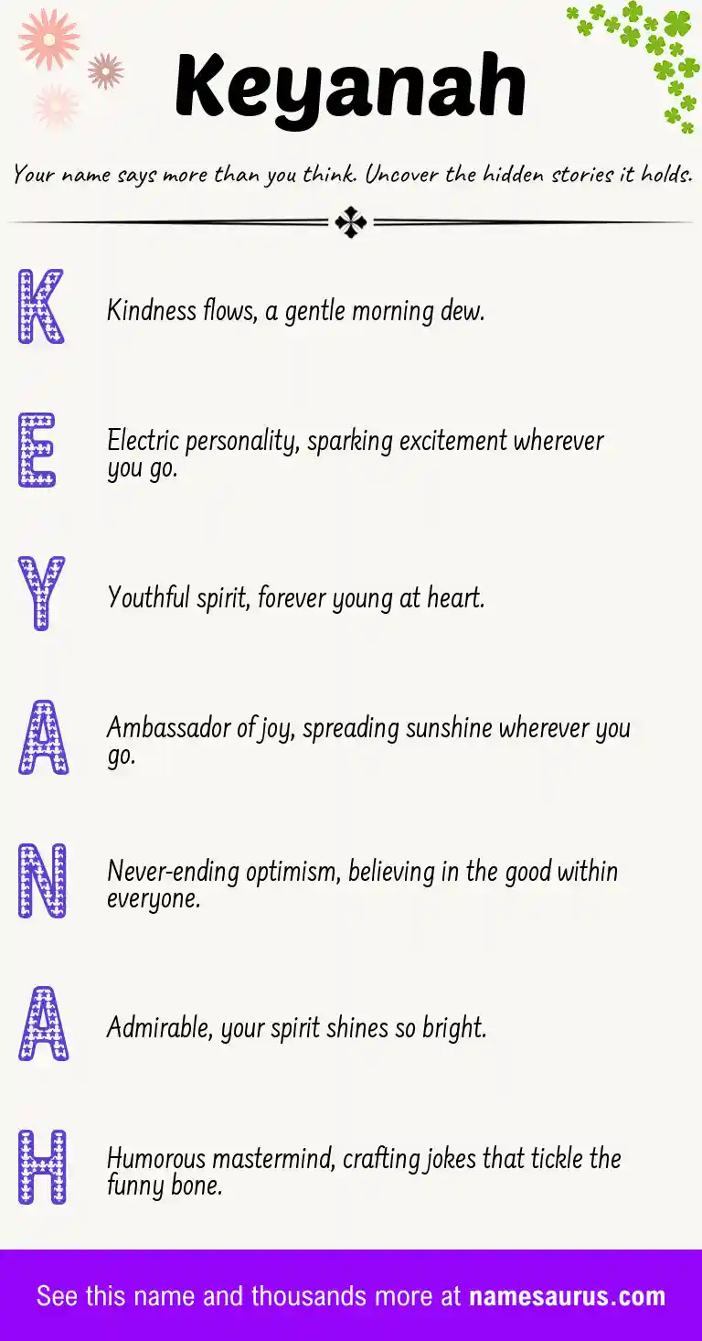 Acrostic poem about Keyanah.