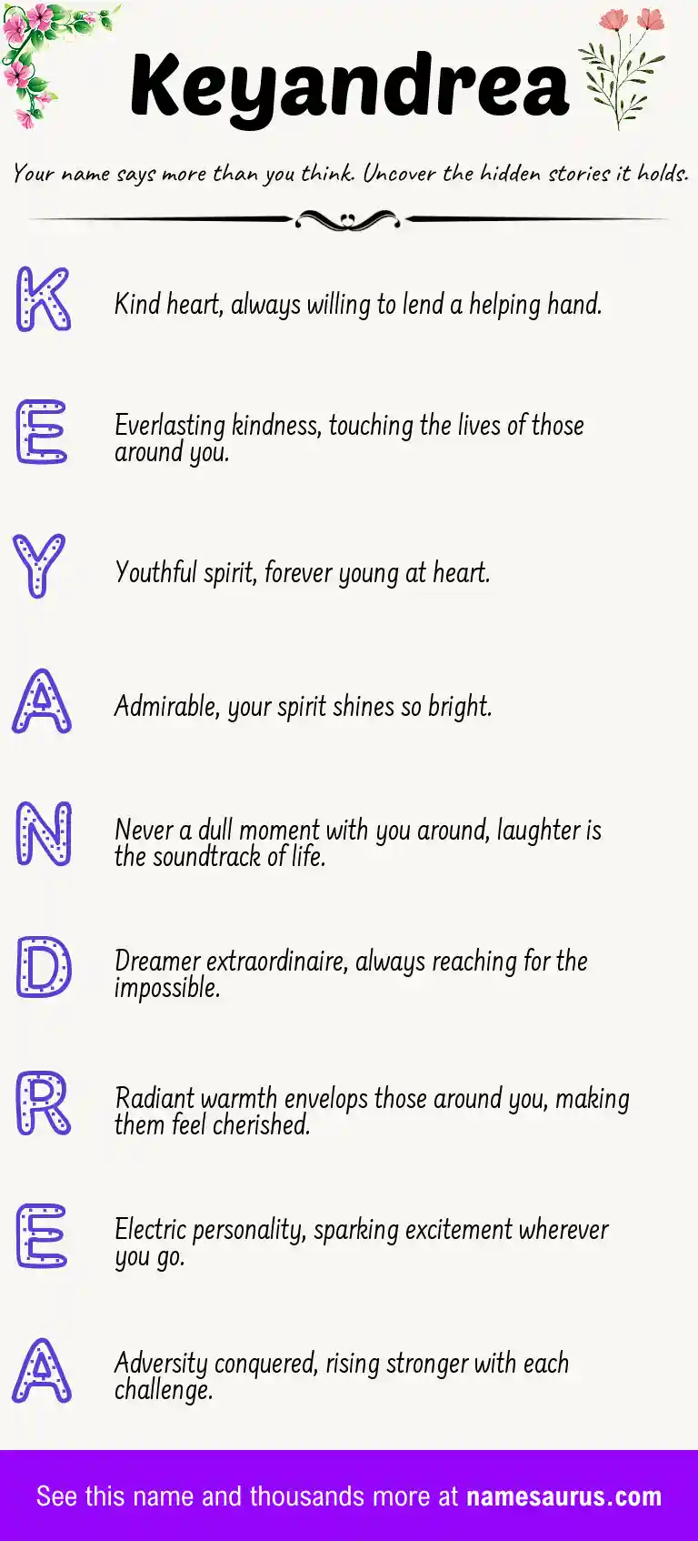 Acrostic poem about Keyandrea.