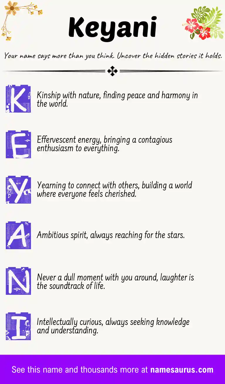 Acrostic poem about Keyani.
