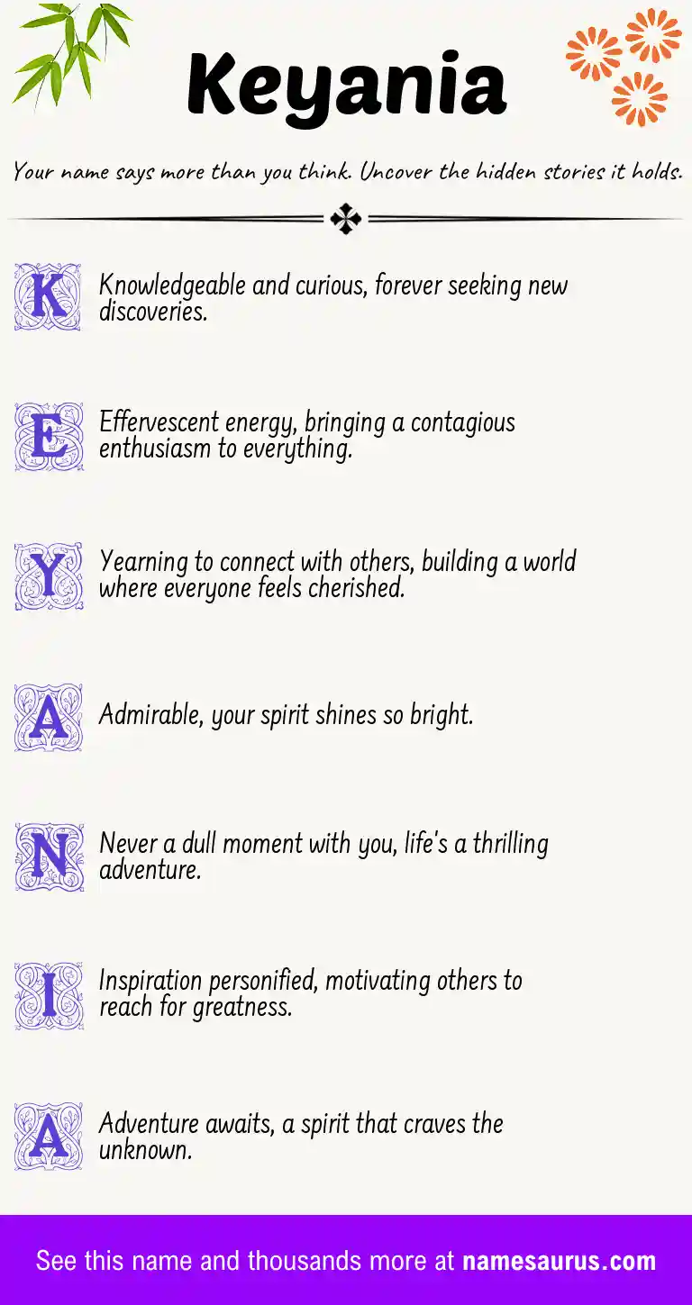 Acrostic poem about Keyania.
