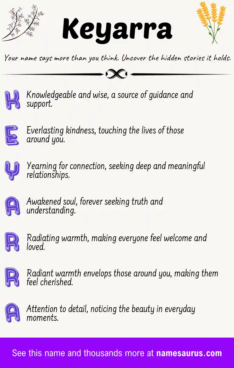 Acrostic poem about Keyarra.