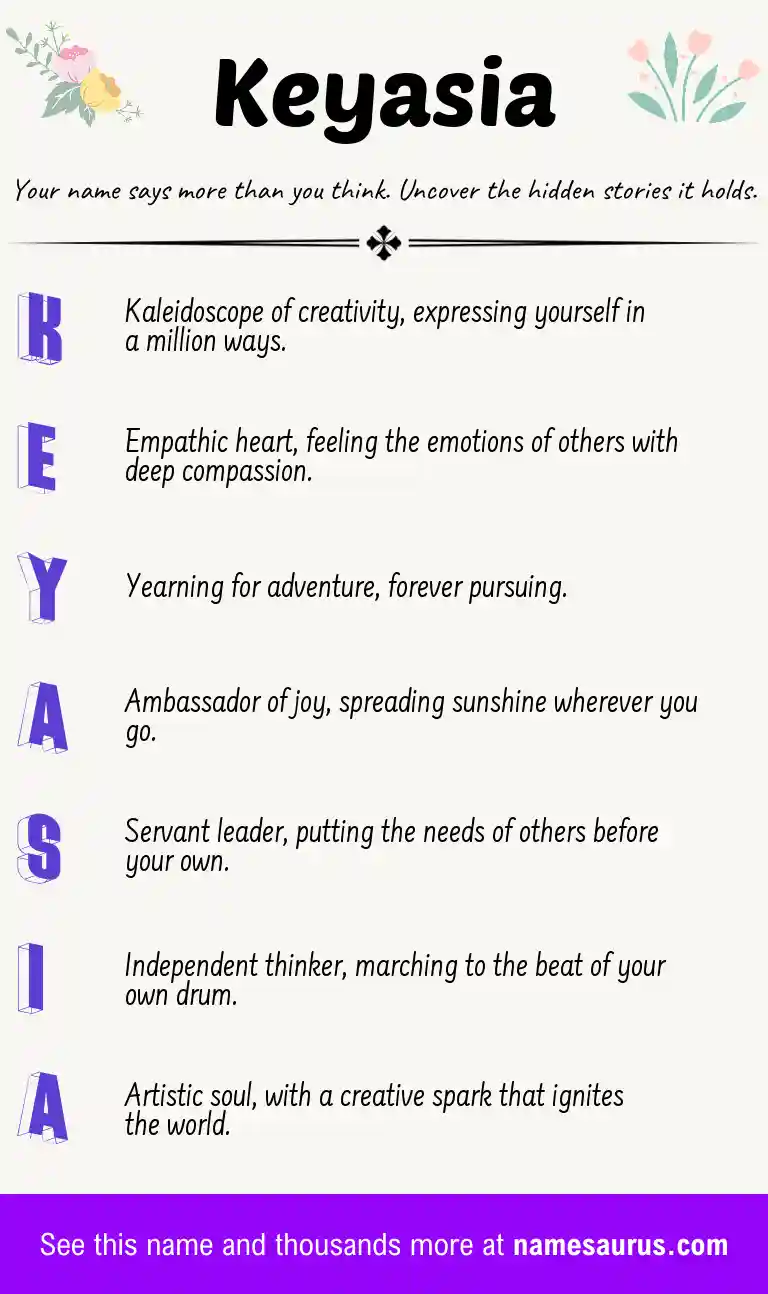 Acrostic poem about Keyasia.