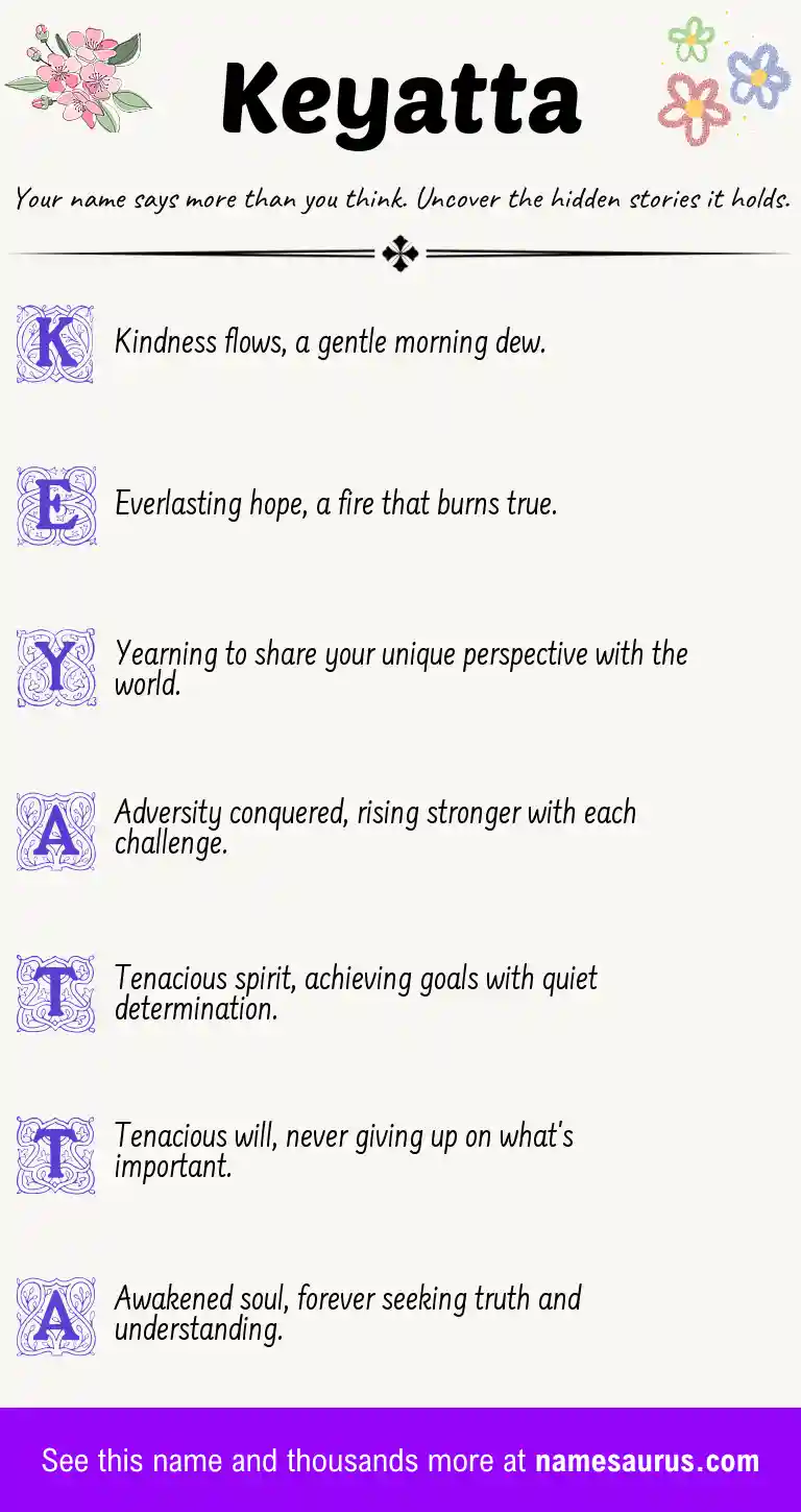 Acrostic poem about Keyatta.