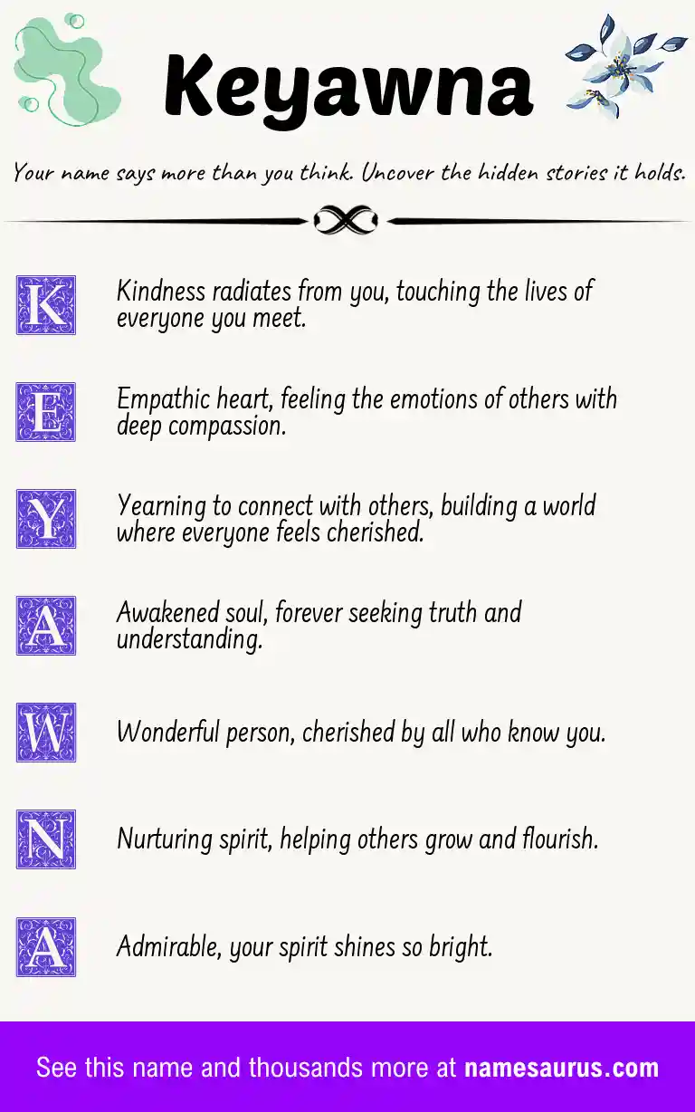 Acrostic poem about Keyawna.
