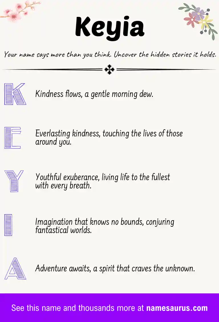 Acrostic poem about Keyia.