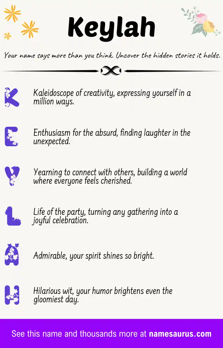Acrostic poem about Keylah.
