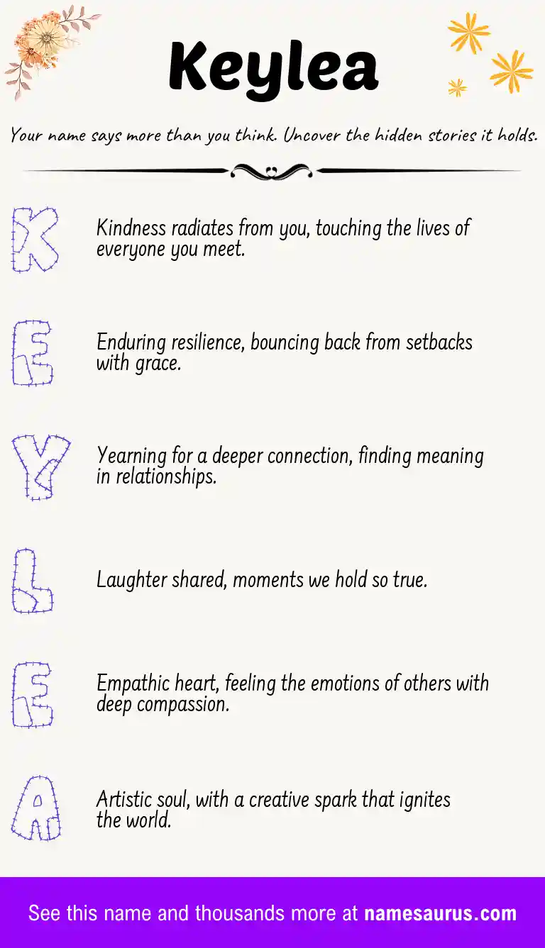 Acrostic poem about Keylea.