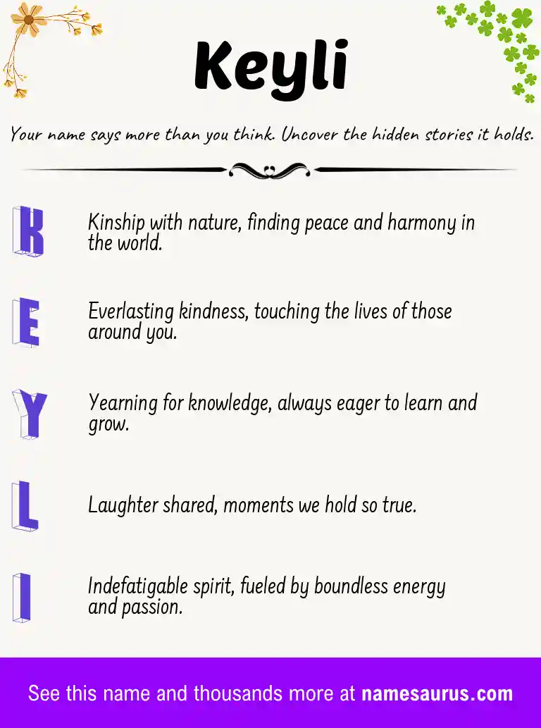 Acrostic poem about Keyli.