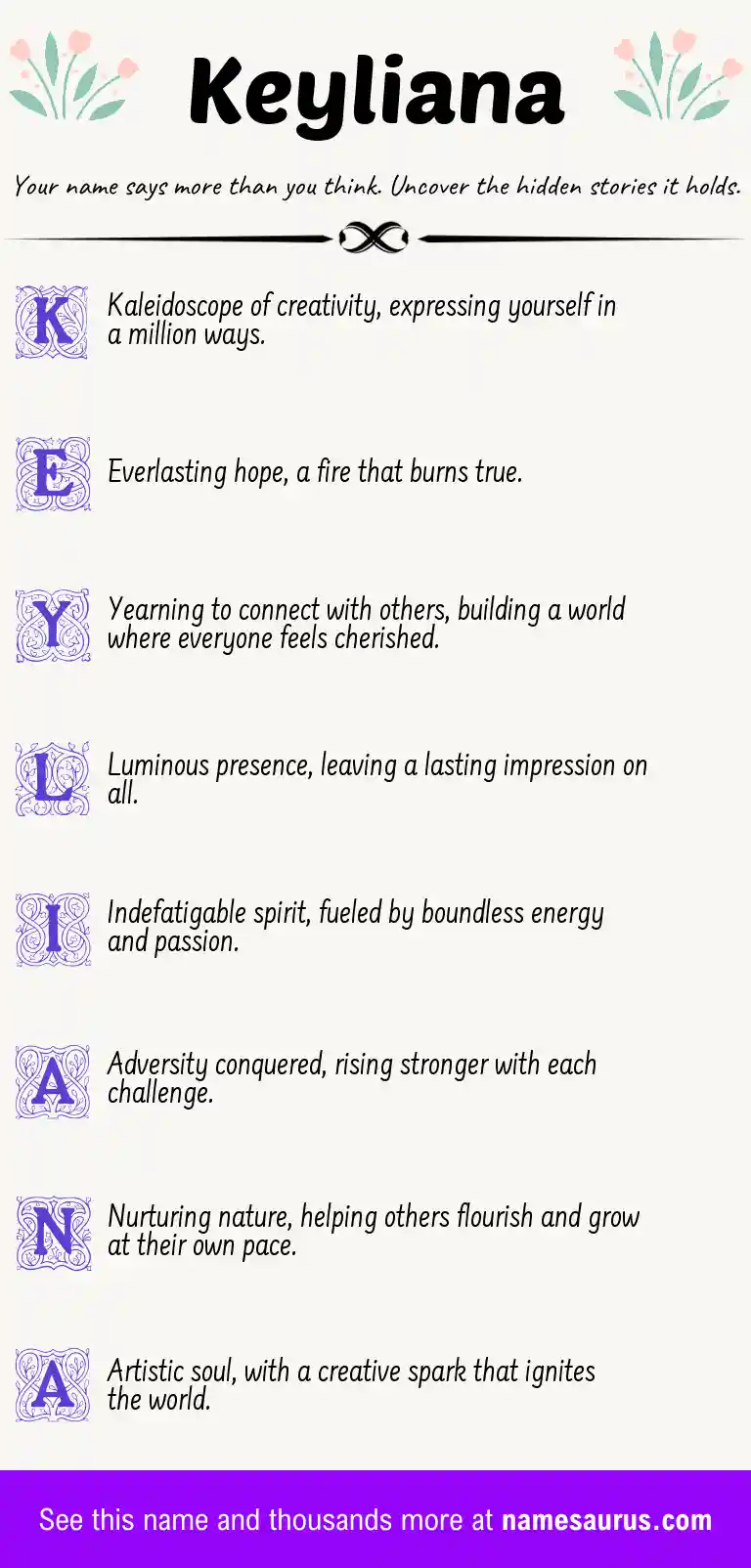Acrostic poem about Keyliana.