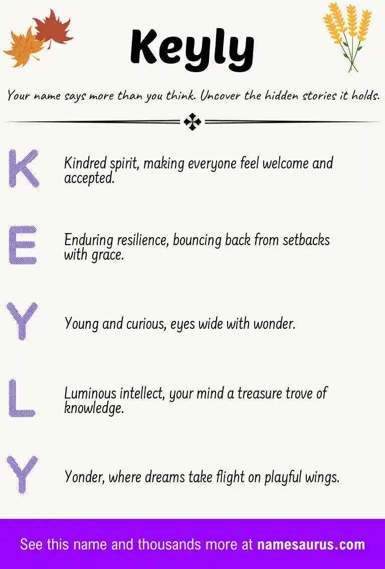 Acrostic poem about Keyly.