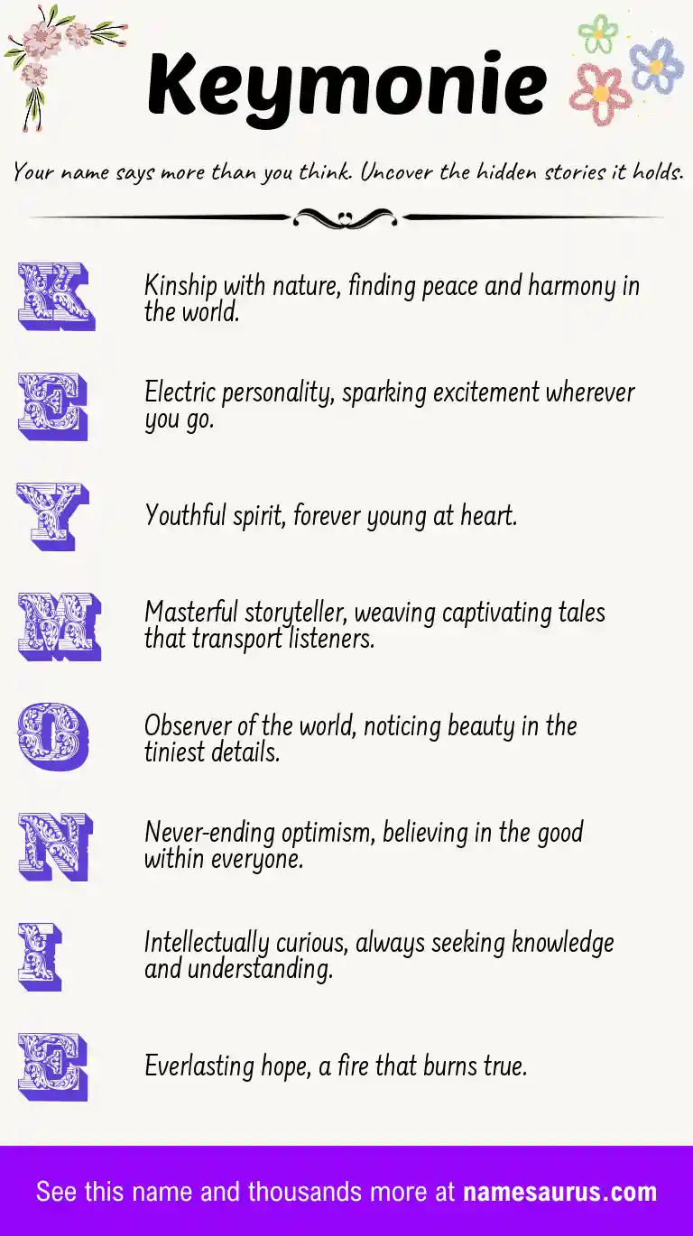 Acrostic poem about Keymonie.