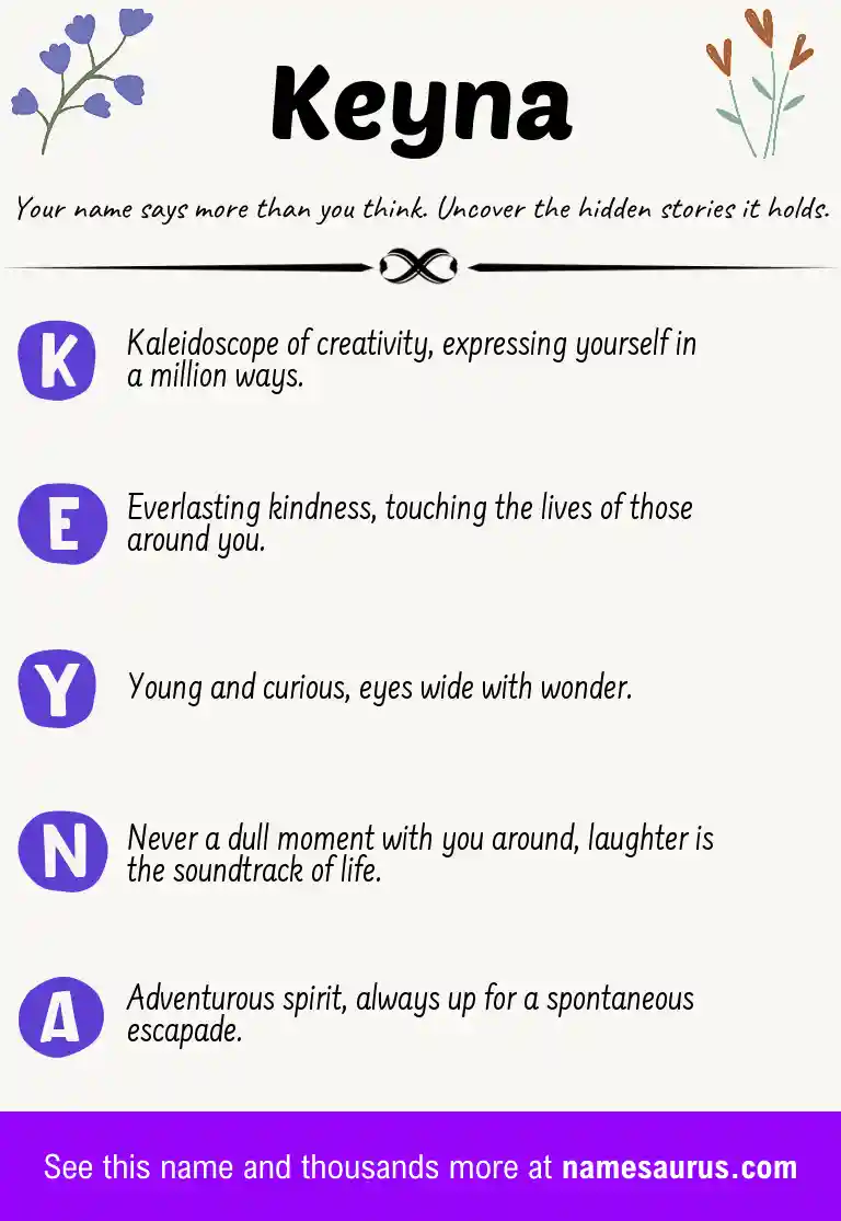 Acrostic poem about Keyna.