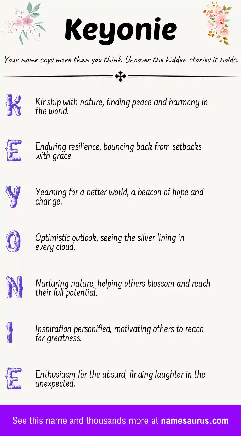 Acrostic poem about Keyonie.