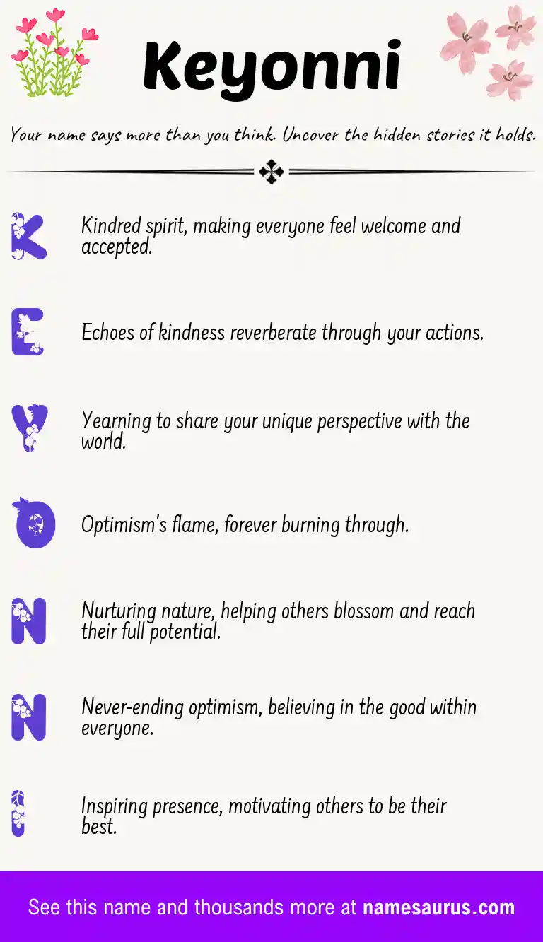 Acrostic poem about Keyonni.