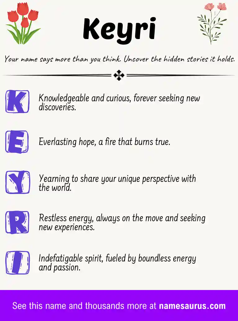 Acrostic poem about Keyri.
