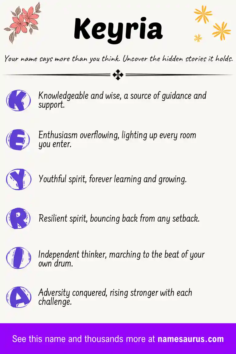 Acrostic poem about Keyria.
