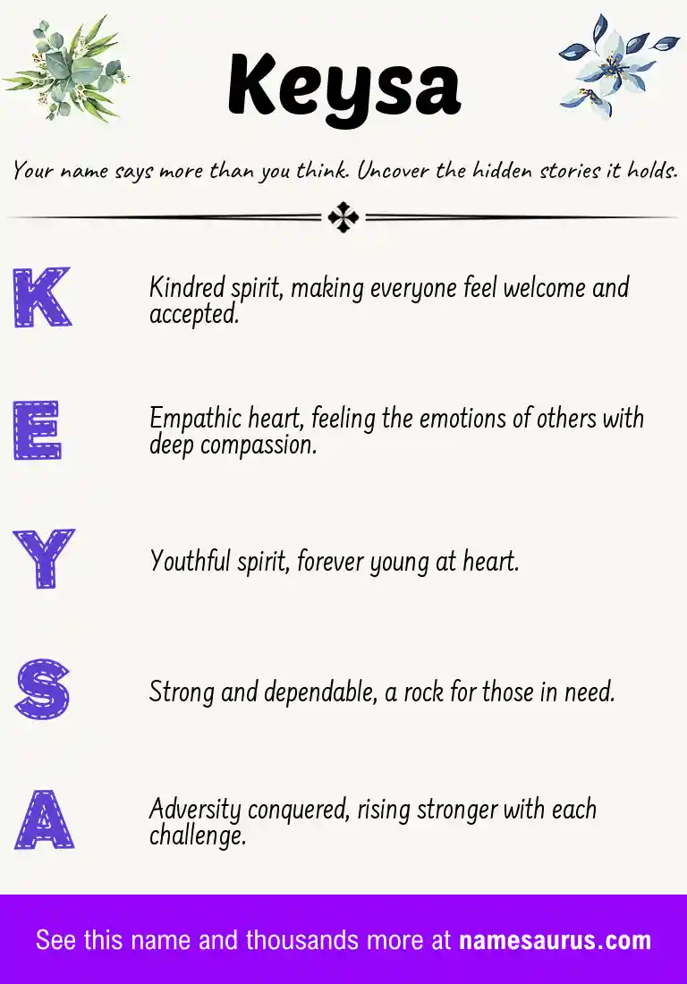 Acrostic poem about Keysa.