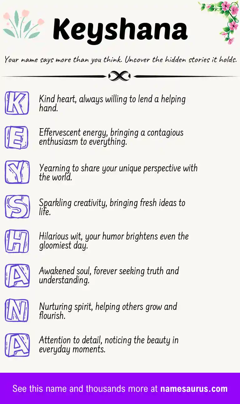 Acrostic poem about Keyshana.