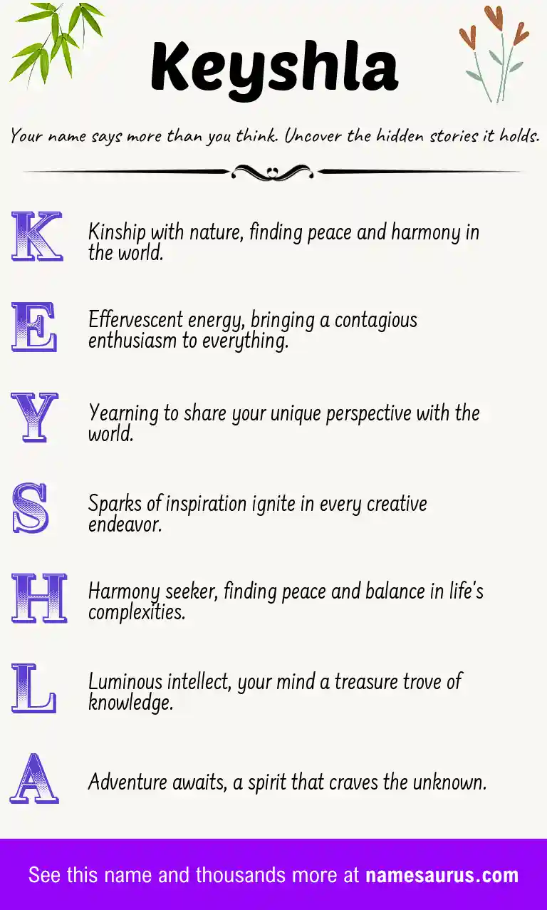 Acrostic poem about Keyshla.
