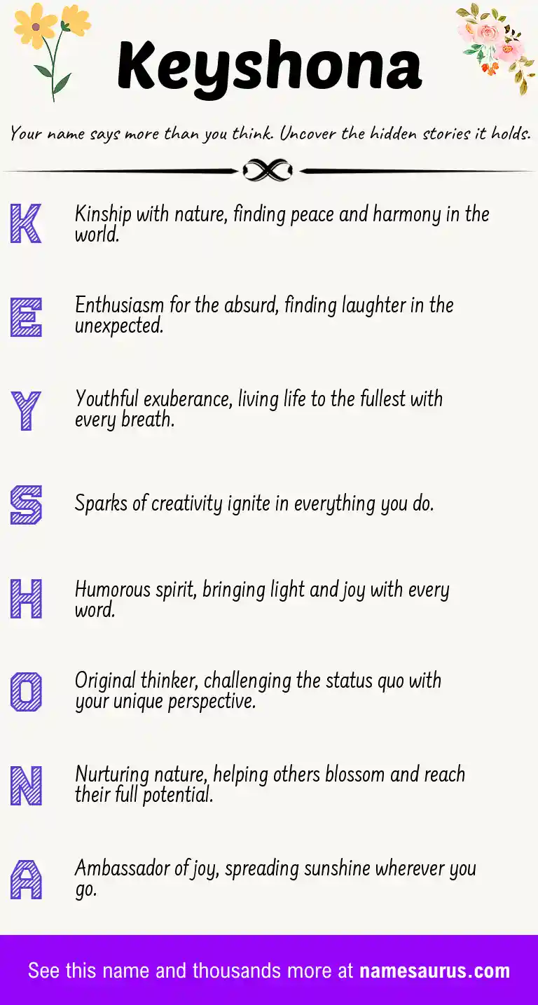 Acrostic poem about Keyshona.