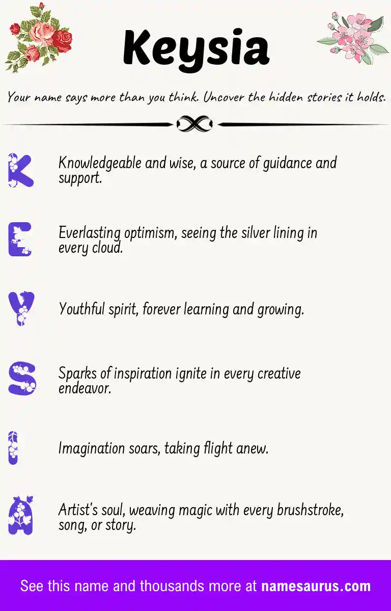 Acrostic poem about Keysia.