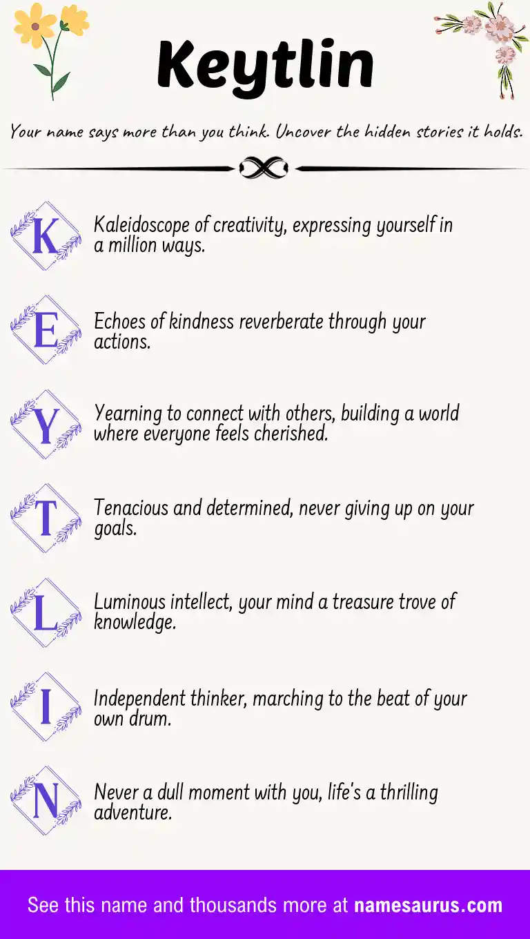 Acrostic poem about Keytlin.