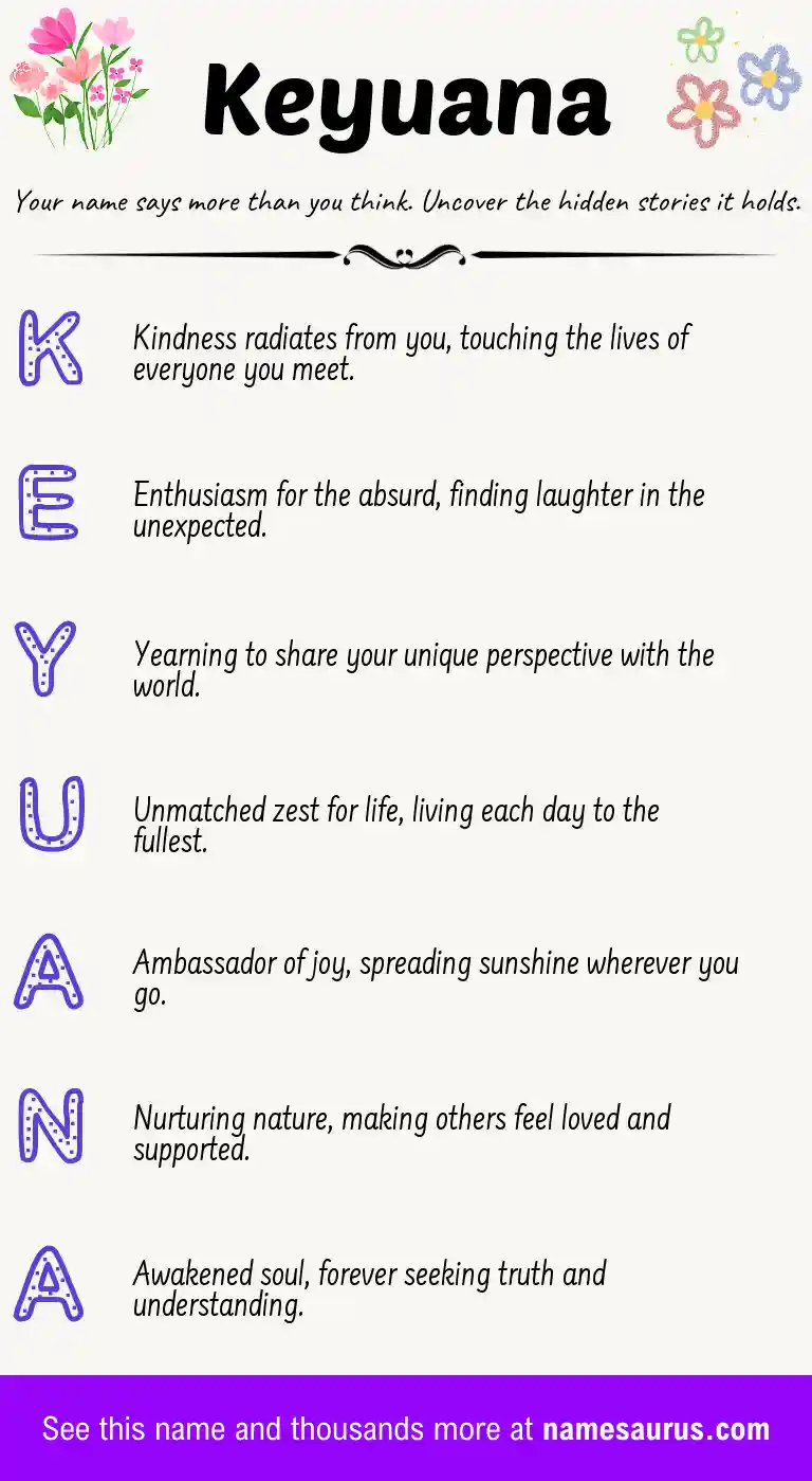 Acrostic poem about Keyuana.