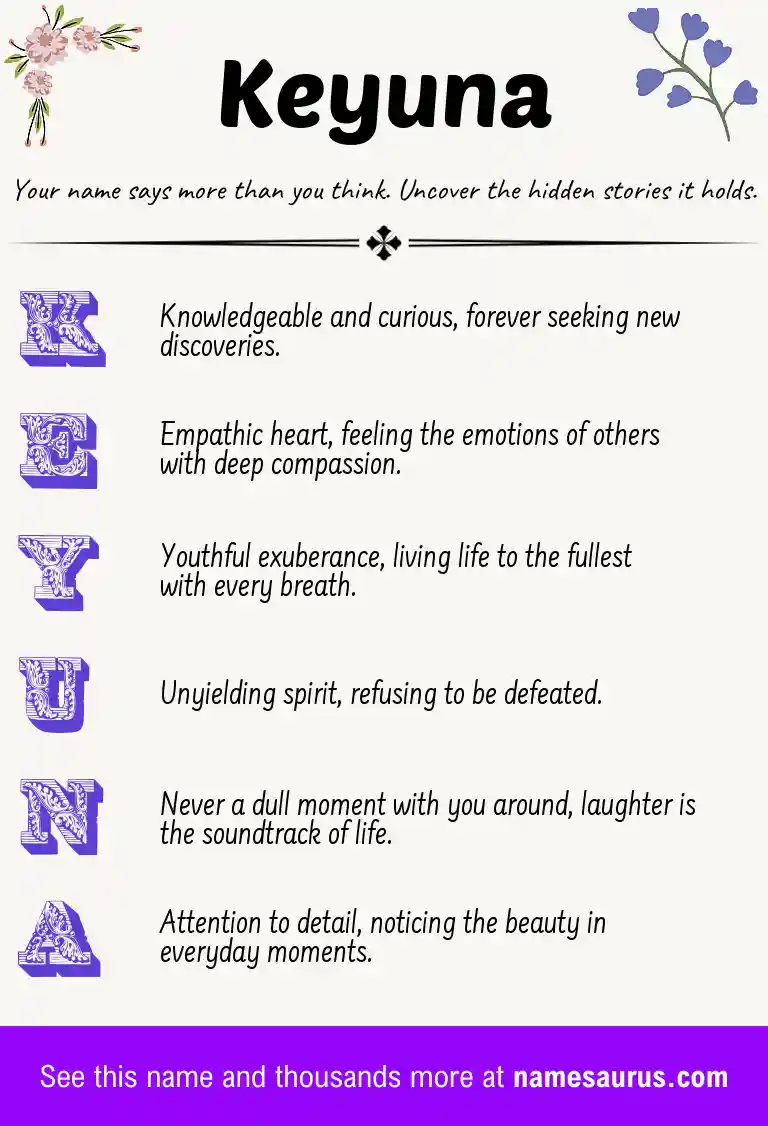 Acrostic poem about Keyuna.