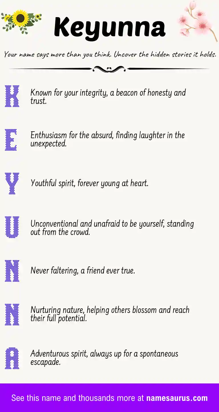Acrostic poem about Keyunna.