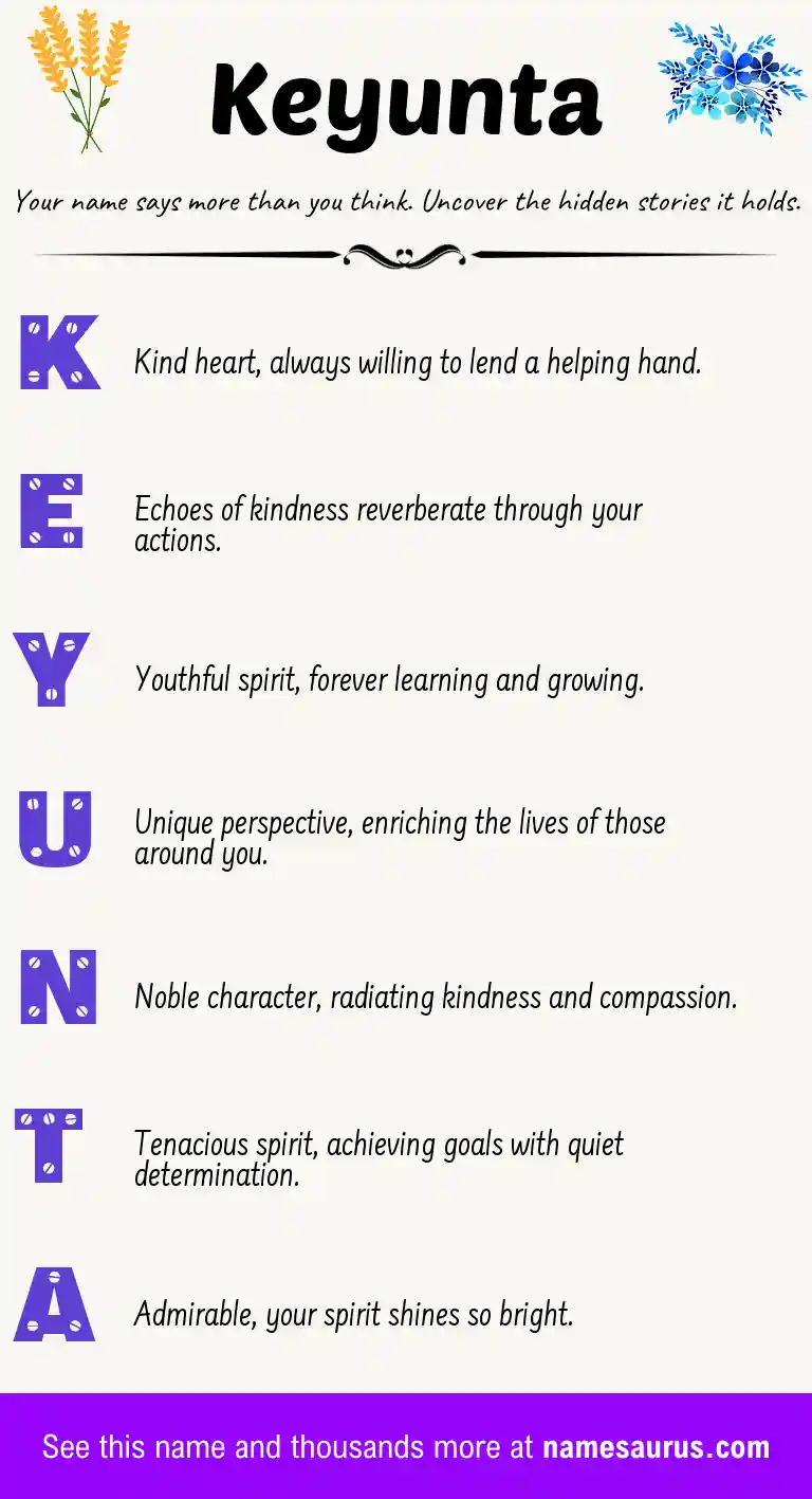 Acrostic poem about Keyunta.