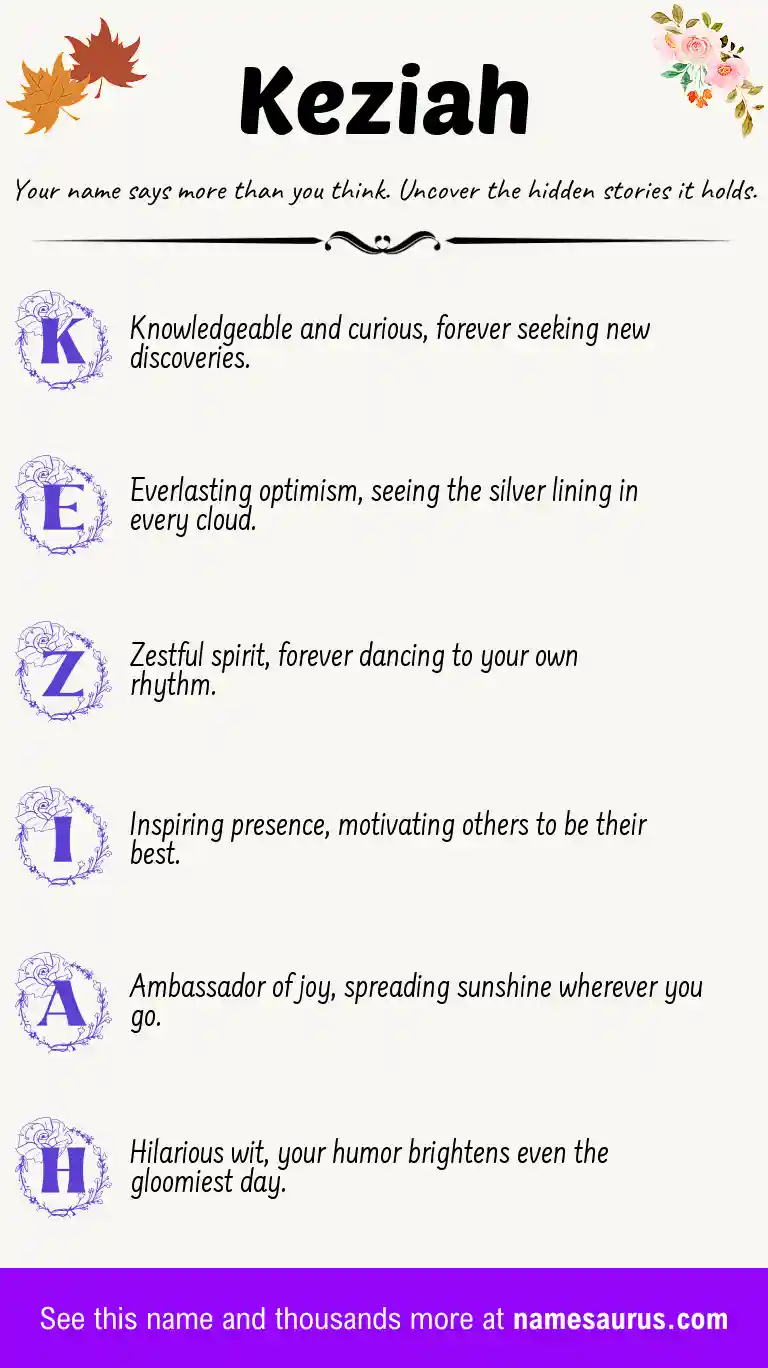 Acrostic poem about Keziah.