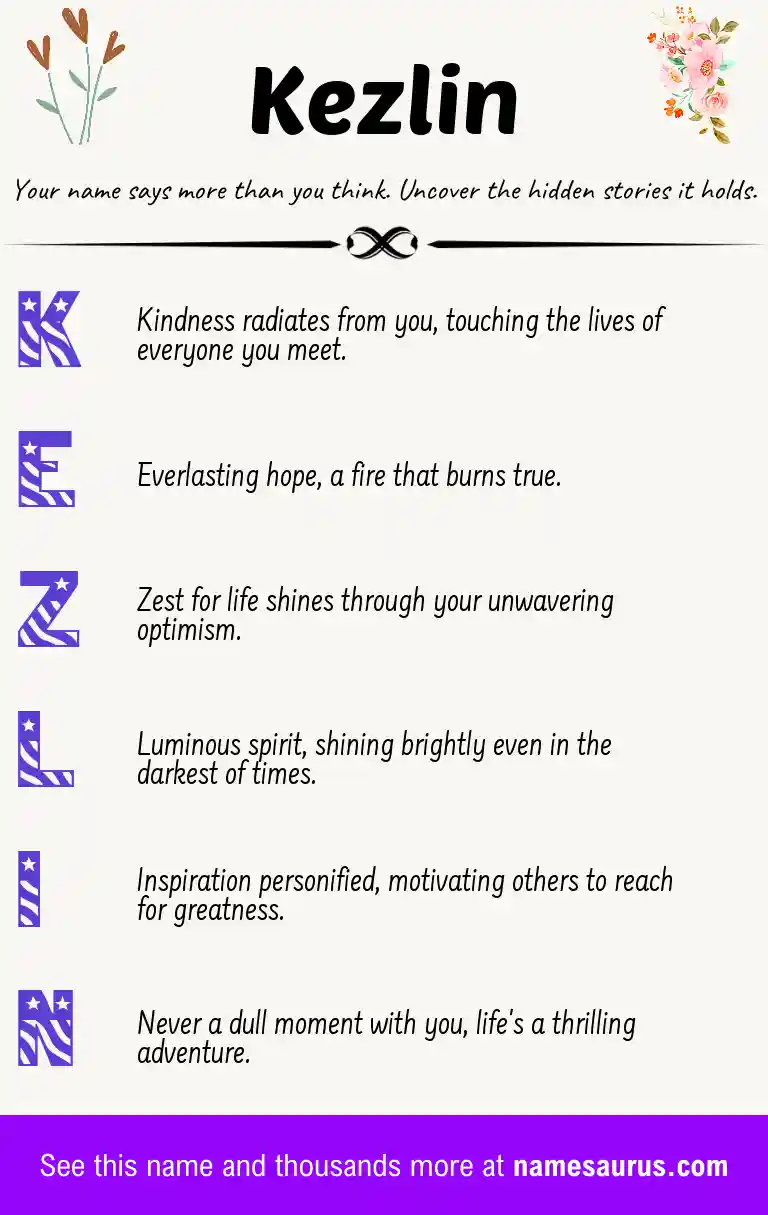 Acrostic poem about Kezlin.