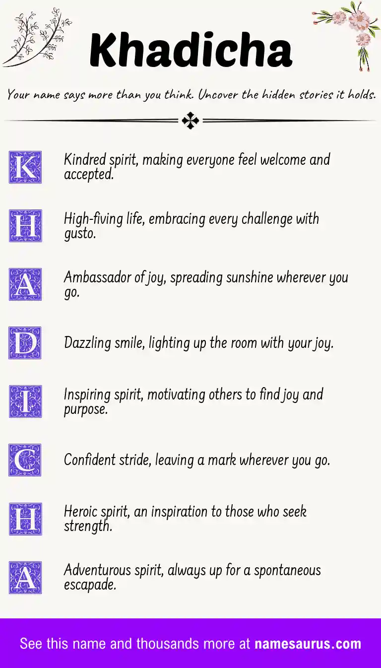 Acrostic poem about Khadicha.