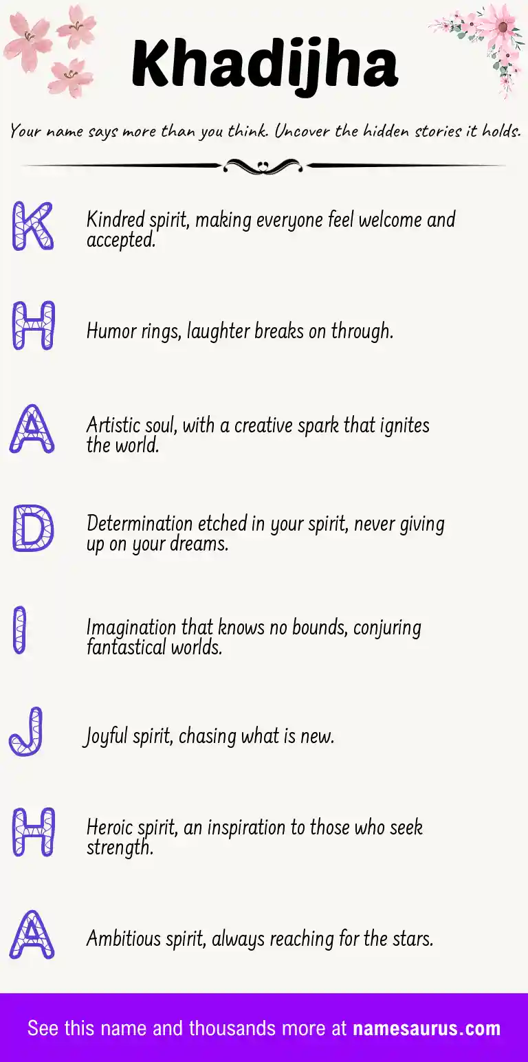 Acrostic poem about Khadijha.