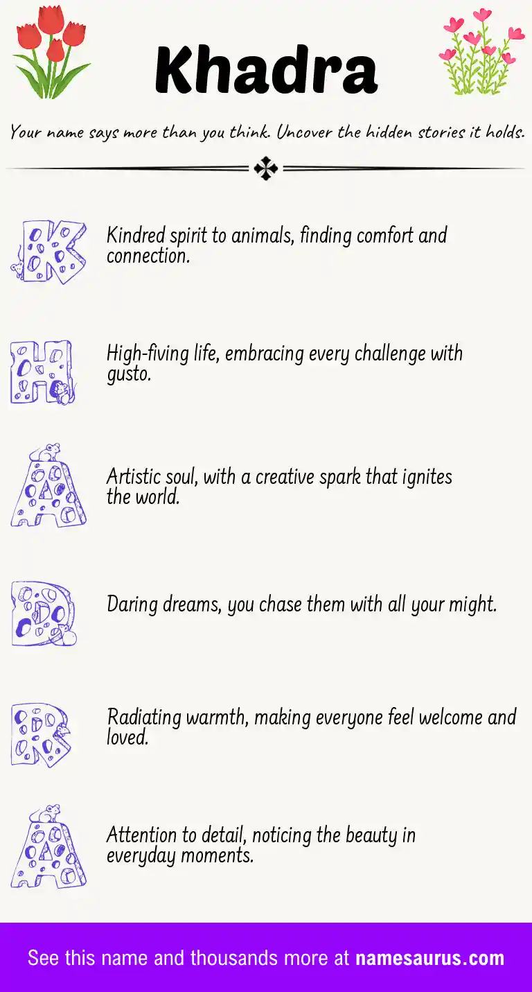 Acrostic poem about Khadra.