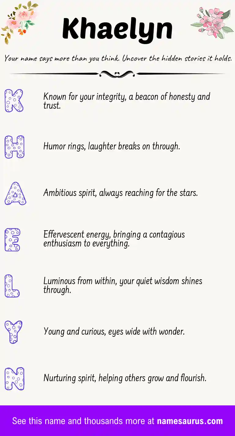 Acrostic poem about Khaelyn.